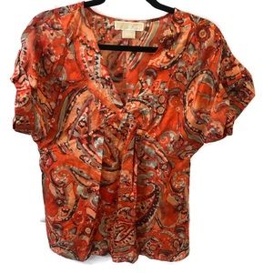 Michael Kors orange Print top
